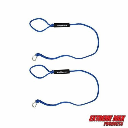 EXTREME MAX Extreme Max 3006.3129 BoatTector PWC Dock Line Value 2-Pack - 7', Blue 3006.3129